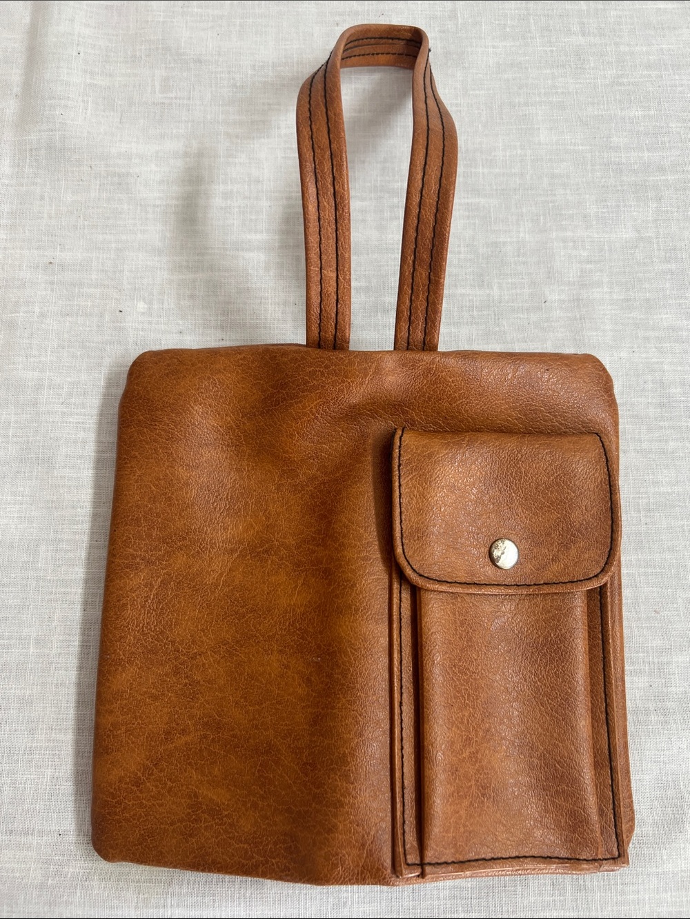 🌞 Classic Vintage 60s 70s Brown wallet billfold Front Pocket snaps closed strap